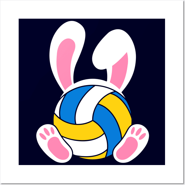 Volleyball Easter bunny with rabbit ears bunny feet Wall Art by Hobbybox